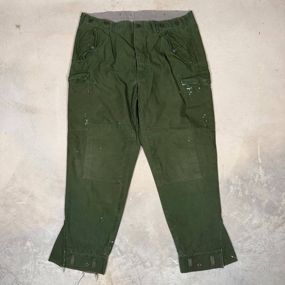 Vintage 1974 Swedish Military M59 Cargo Pants Olive Green 40x31 C50 E 108 XL